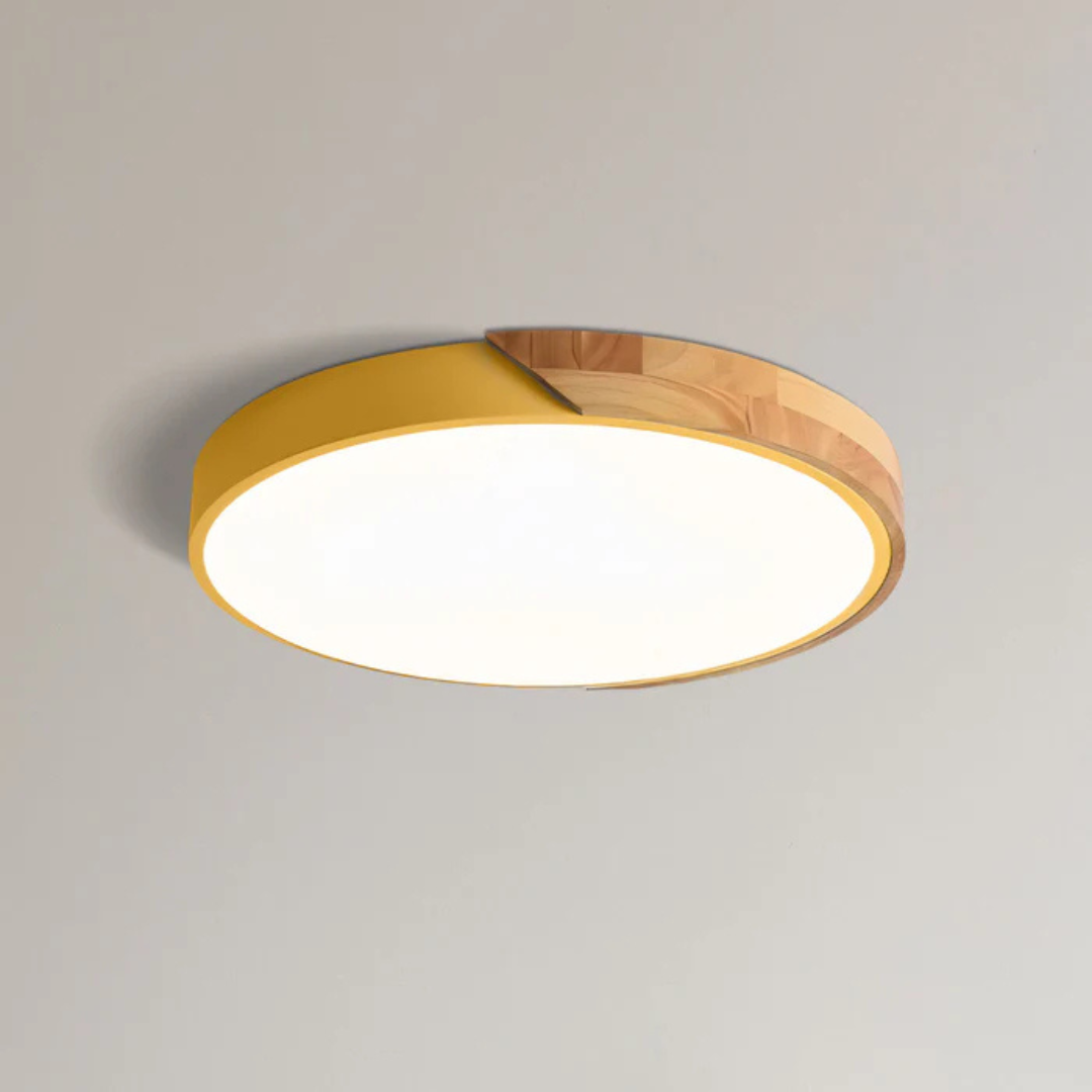 Marlowe Scandinavian Wood Flush Ceiling Light