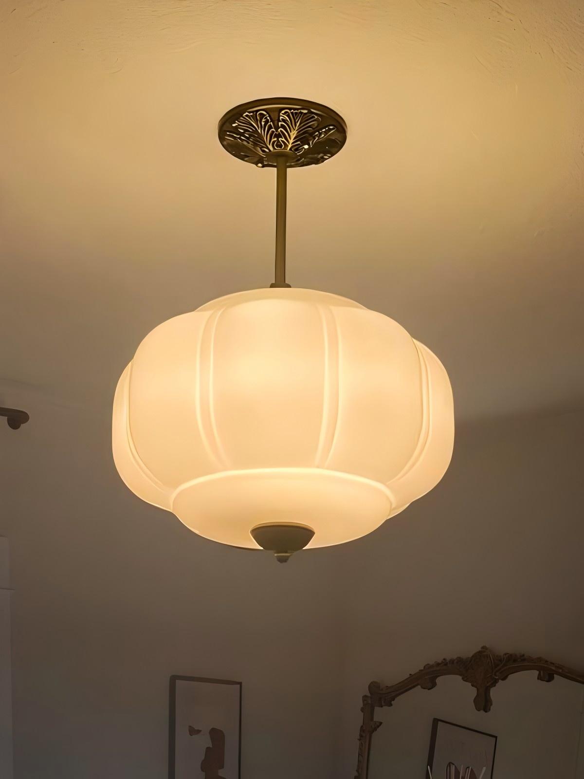 Ella Scallop Milk Glass Flush Mount Light
