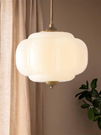 Ella Scallop Milk Glass Flush Mount Light