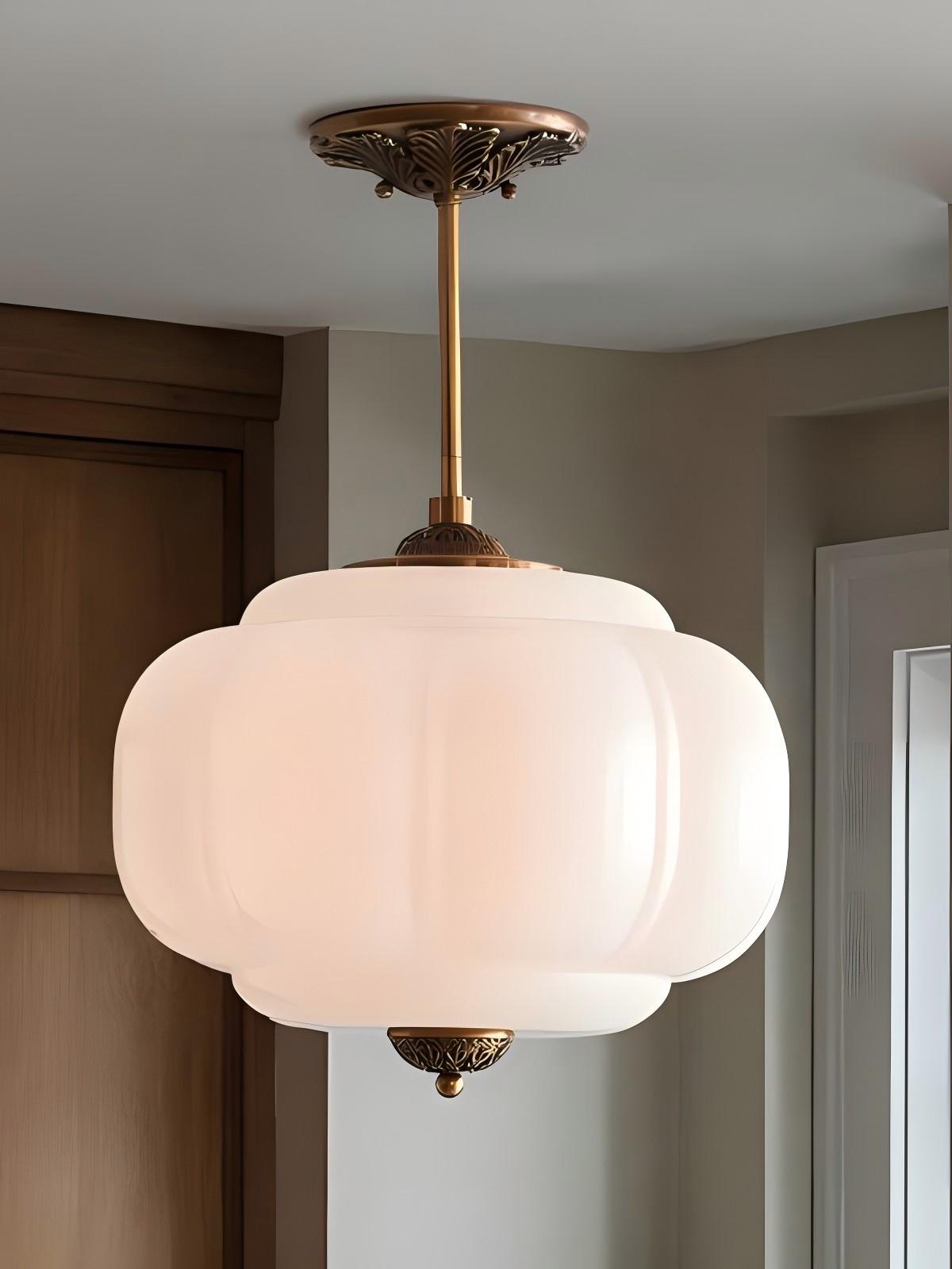 Ella Scallop Milk Glass Flush Mount Light