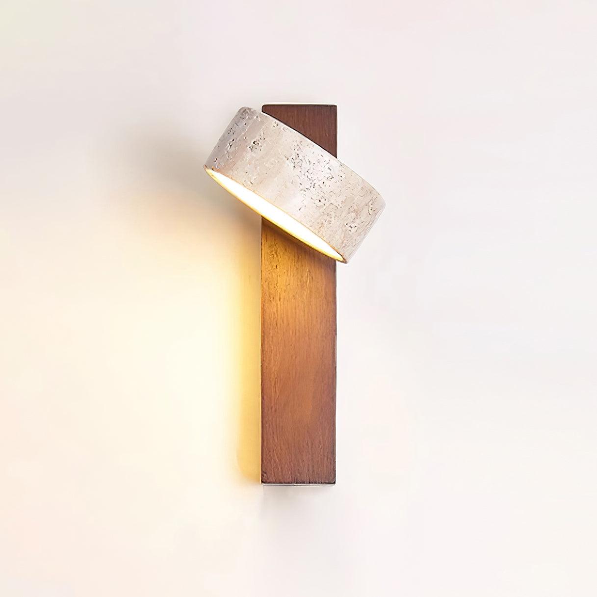 Jora Travertine Wood Wall Light