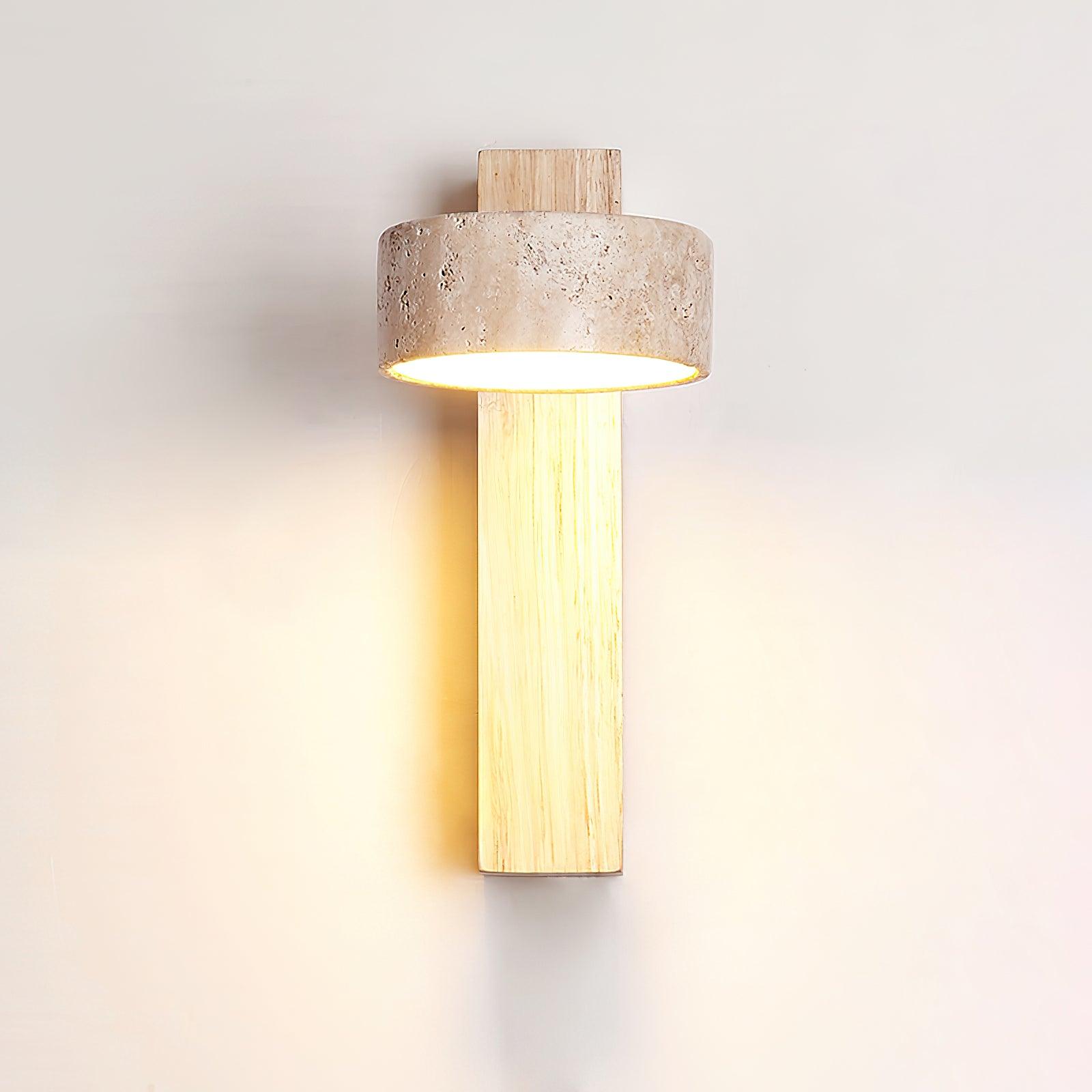 Jora Travertine Wood Wall Light