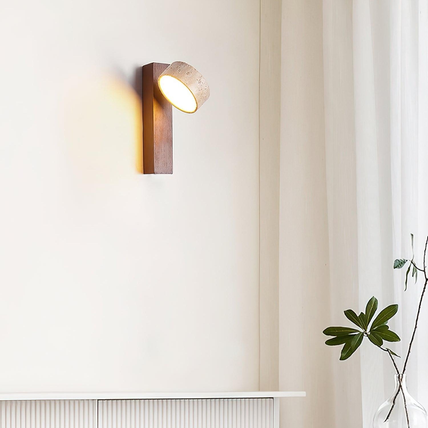 Jora Travertine Wood Wall Light