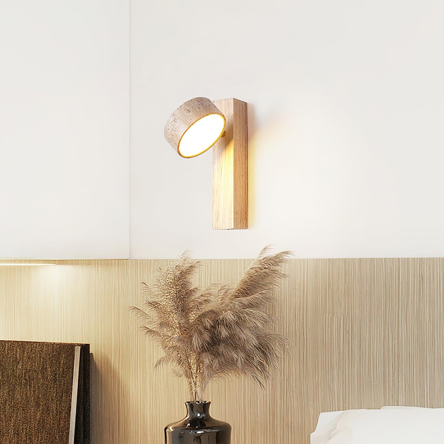 Jora Travertine Wood Wall Light
