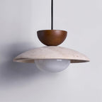 Terra Travertine Wood Pendant Light