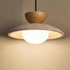 Terra Travertine Wood Pendant Light