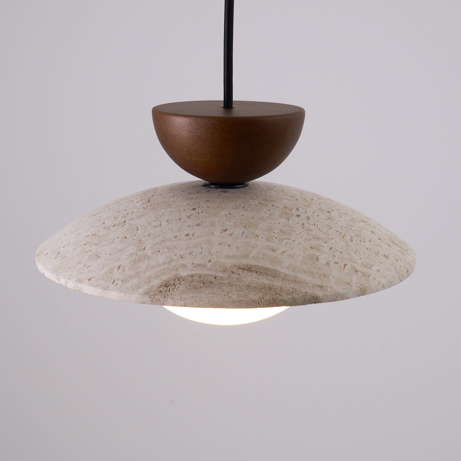 Terra Travertine Wood Pendant Light