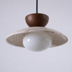 Terra Travertine Wood Pendant Light