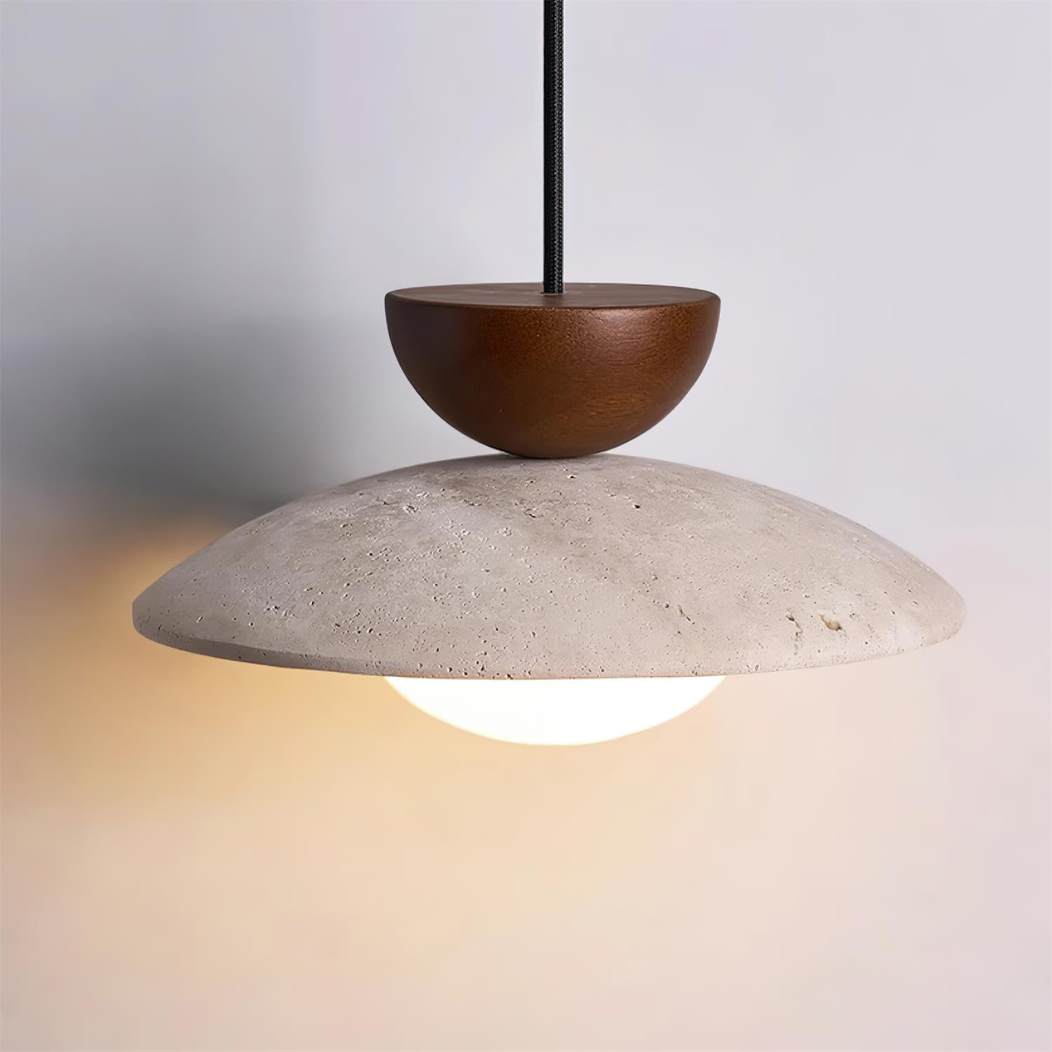 Terra Travertine Wood Pendant Light