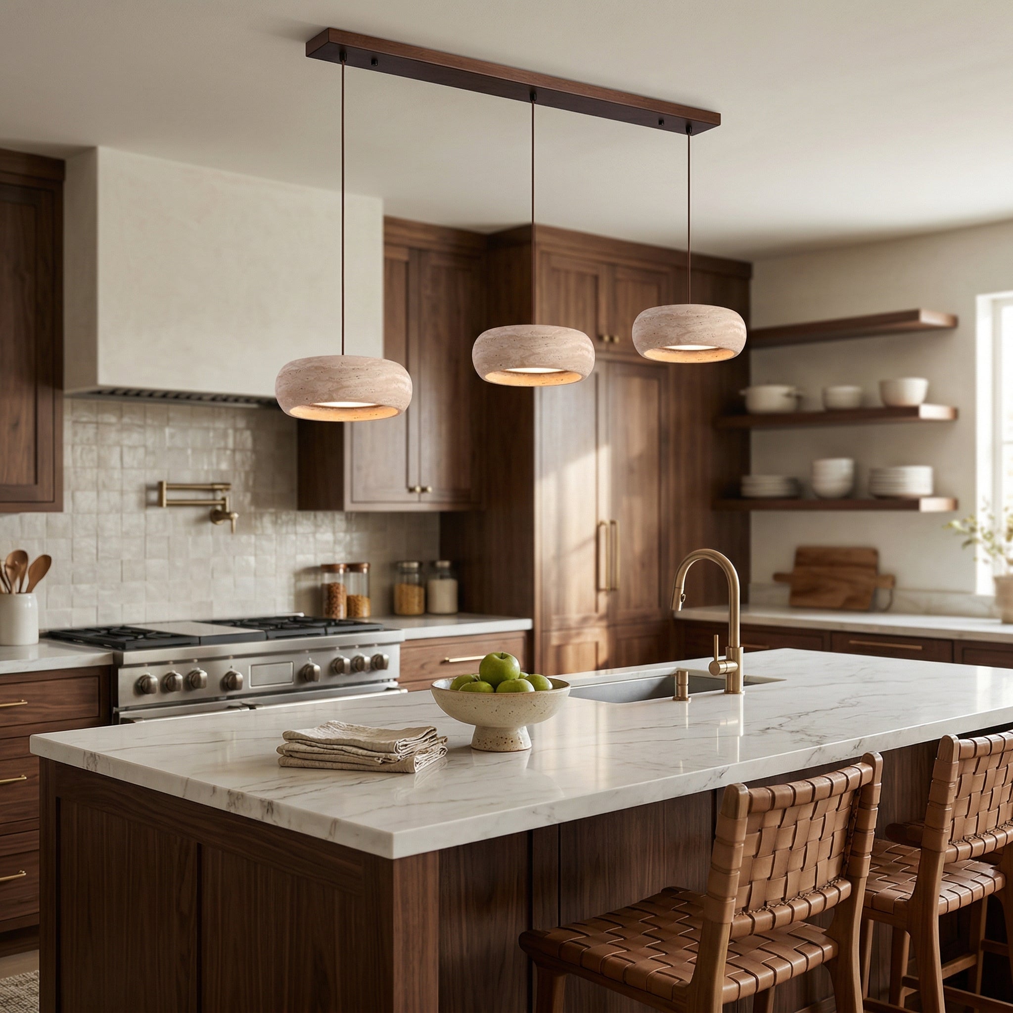 Terra Travertine Drum Pendant Lamp
