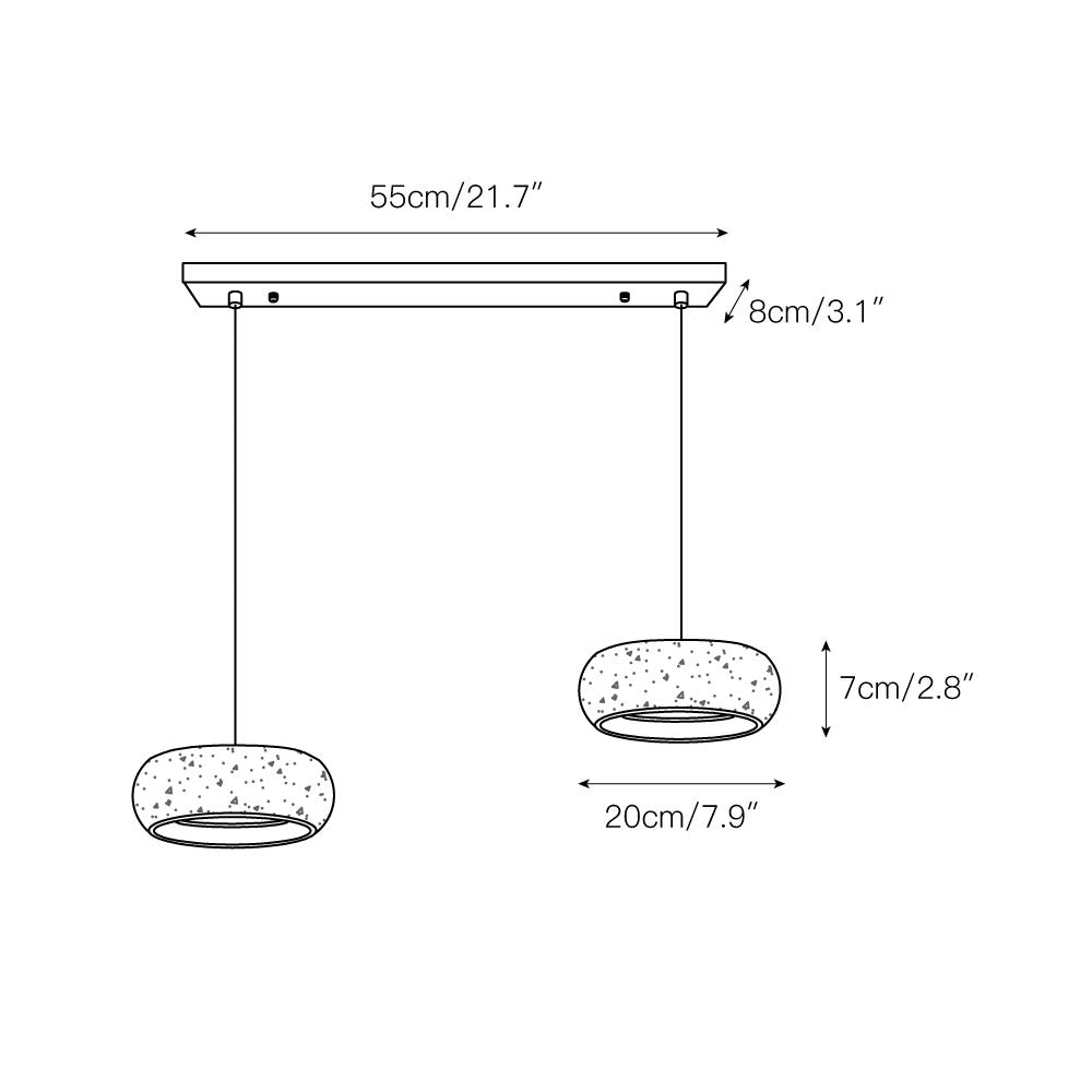 Terra Travertine Drum Pendant Lamp