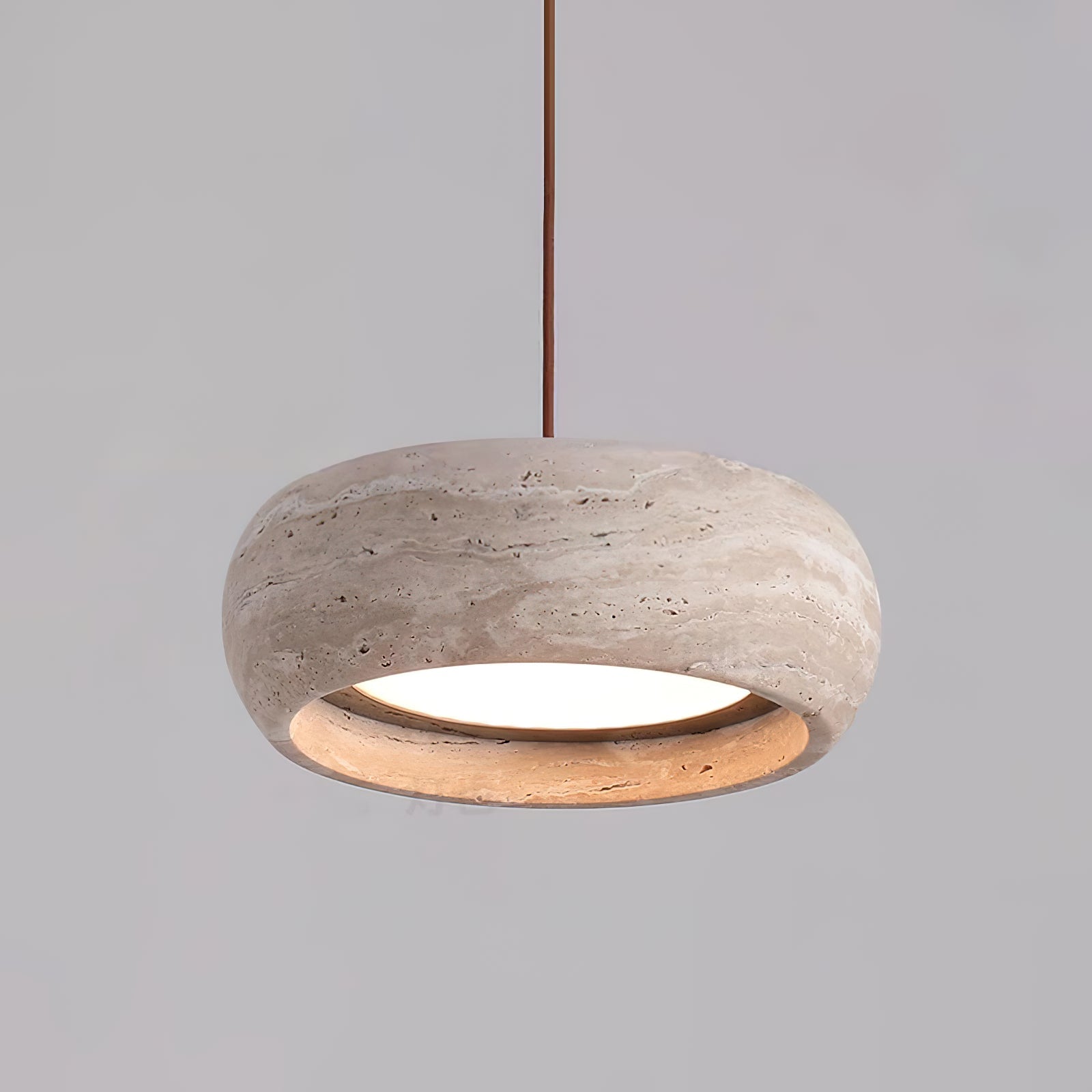 Terra Travertine Drum Pendant Lamp