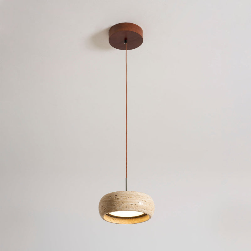 Terra Travertine Drum Pendant Lamp