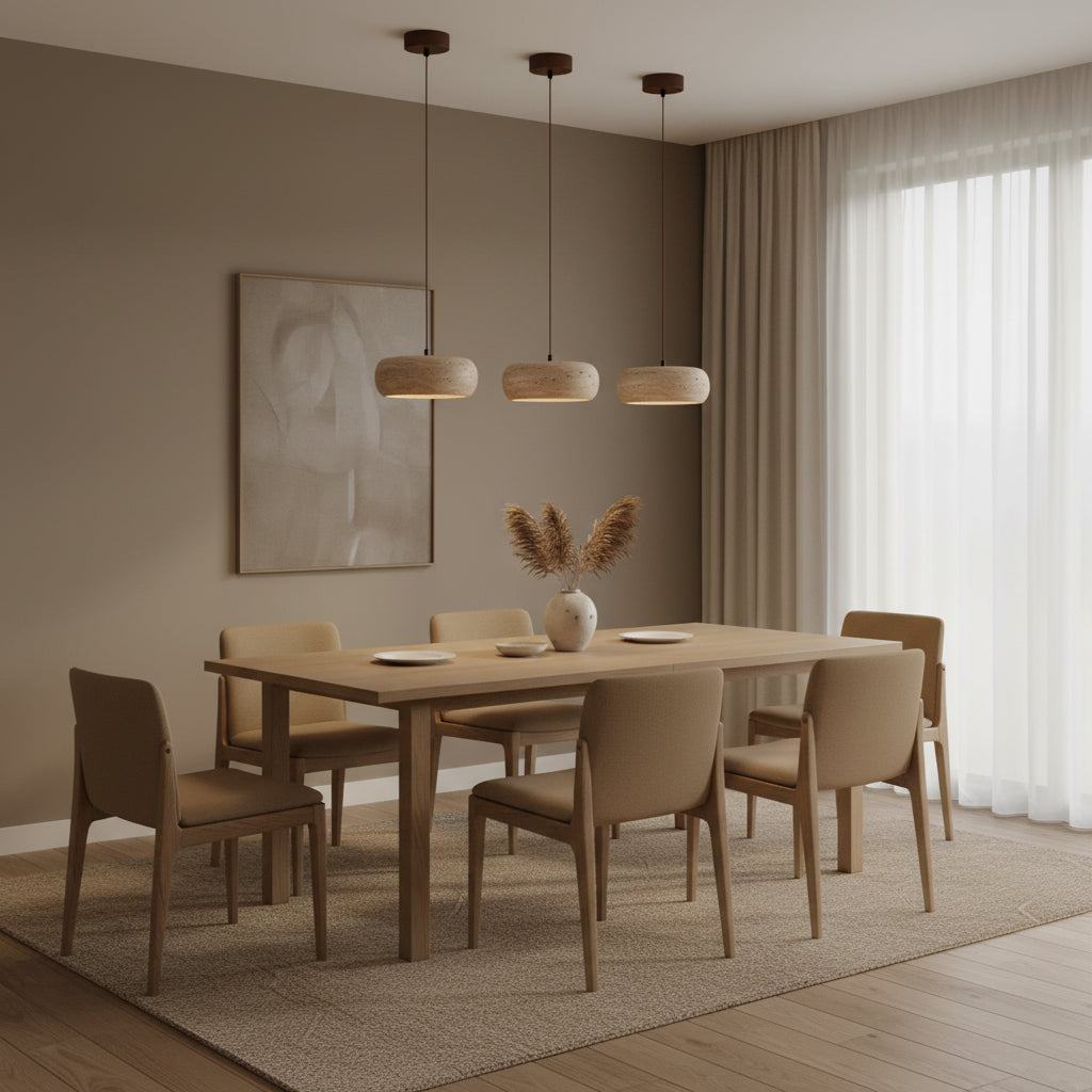 Terra Travertine Drum Pendant Lamp