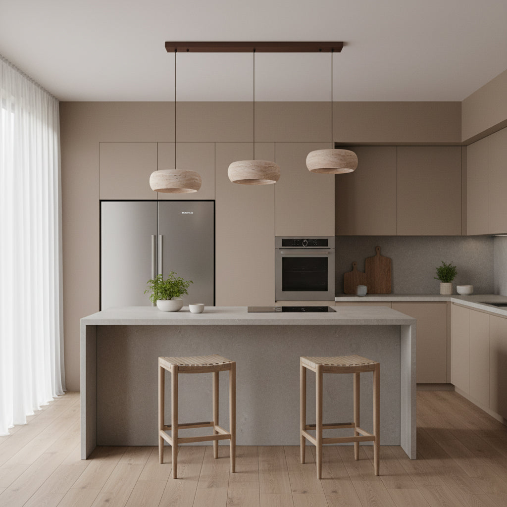 Terra Travertine Drum Pendant Lamp