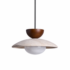 Terra Travertine Wood Pendant Light