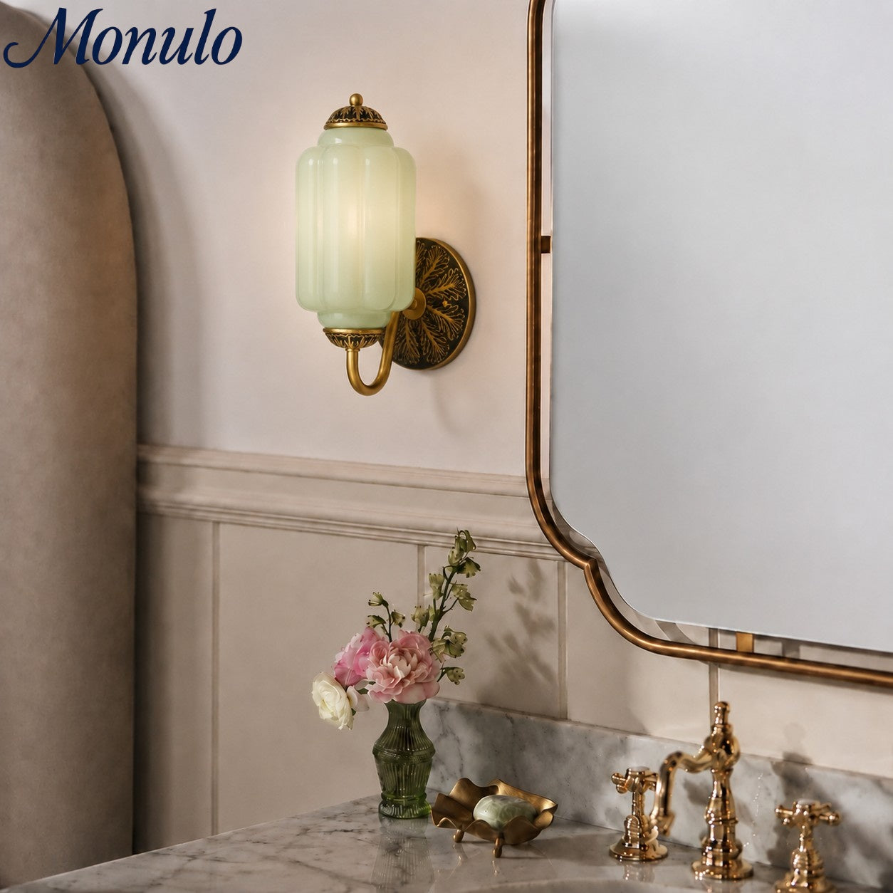 Ella Vintage Milk Glass Wall Sconce