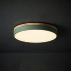 Aurelia Flush LED Ceiling Light with Wood Trim, lifestyle setting