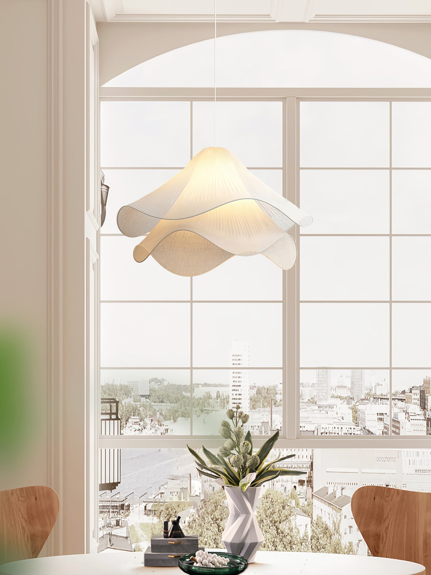 Aria Ethereal Bloom Floral Fabric Pendant Light