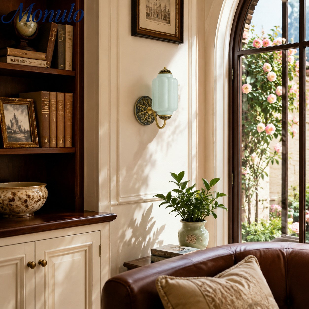 Ella Vintage Milk Glass Wall Sconce