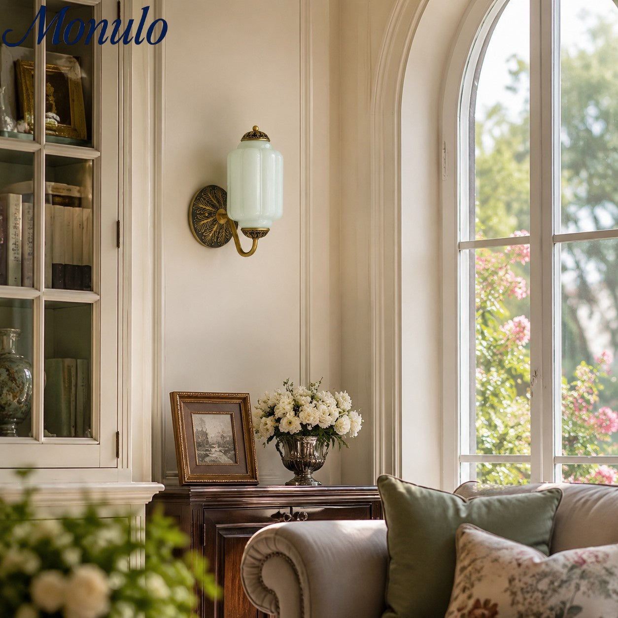 Ella Vintage Milk Glass Wall Sconce