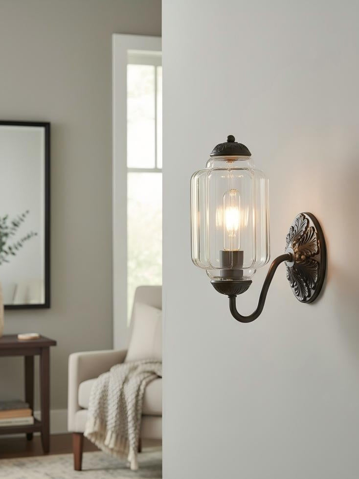 Ella Vintage Milk Glass Wall Sconce