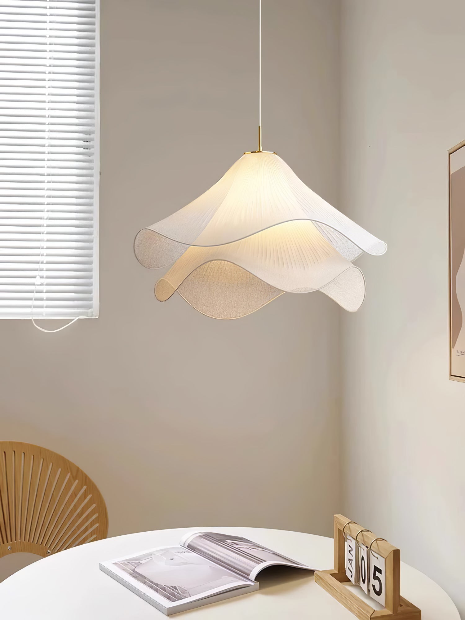 Aria Ethereal Bloom Floral Fabric Pendant Light