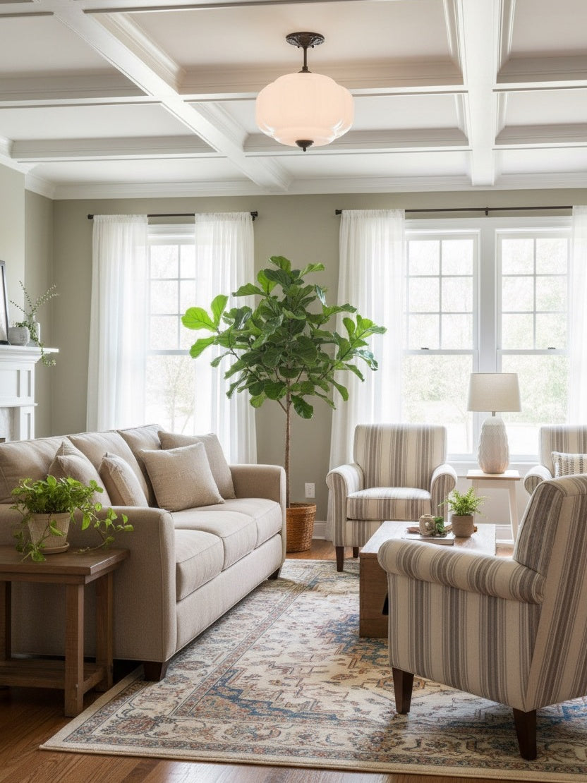 Ella Scallop Milk Glass Flush Mount Light