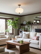 Ella Scallop Milk Glass Flush Mount Light