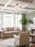 Ella Scallop Milk Glass Flush Mount Light