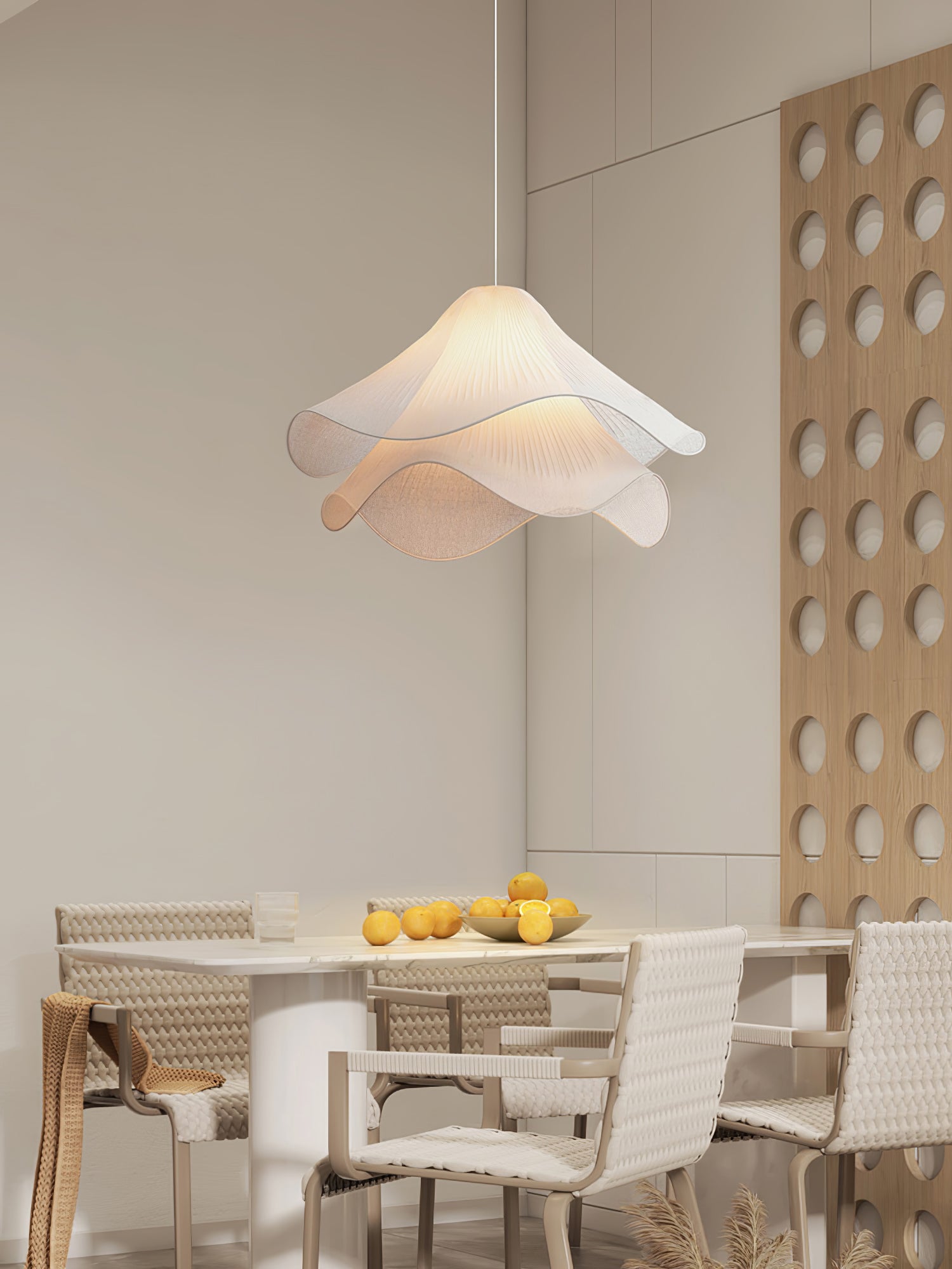 Aria Ethereal Bloom Floral Fabric Pendant Light