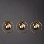 Ana Glass Pendant Light with Metal Ring