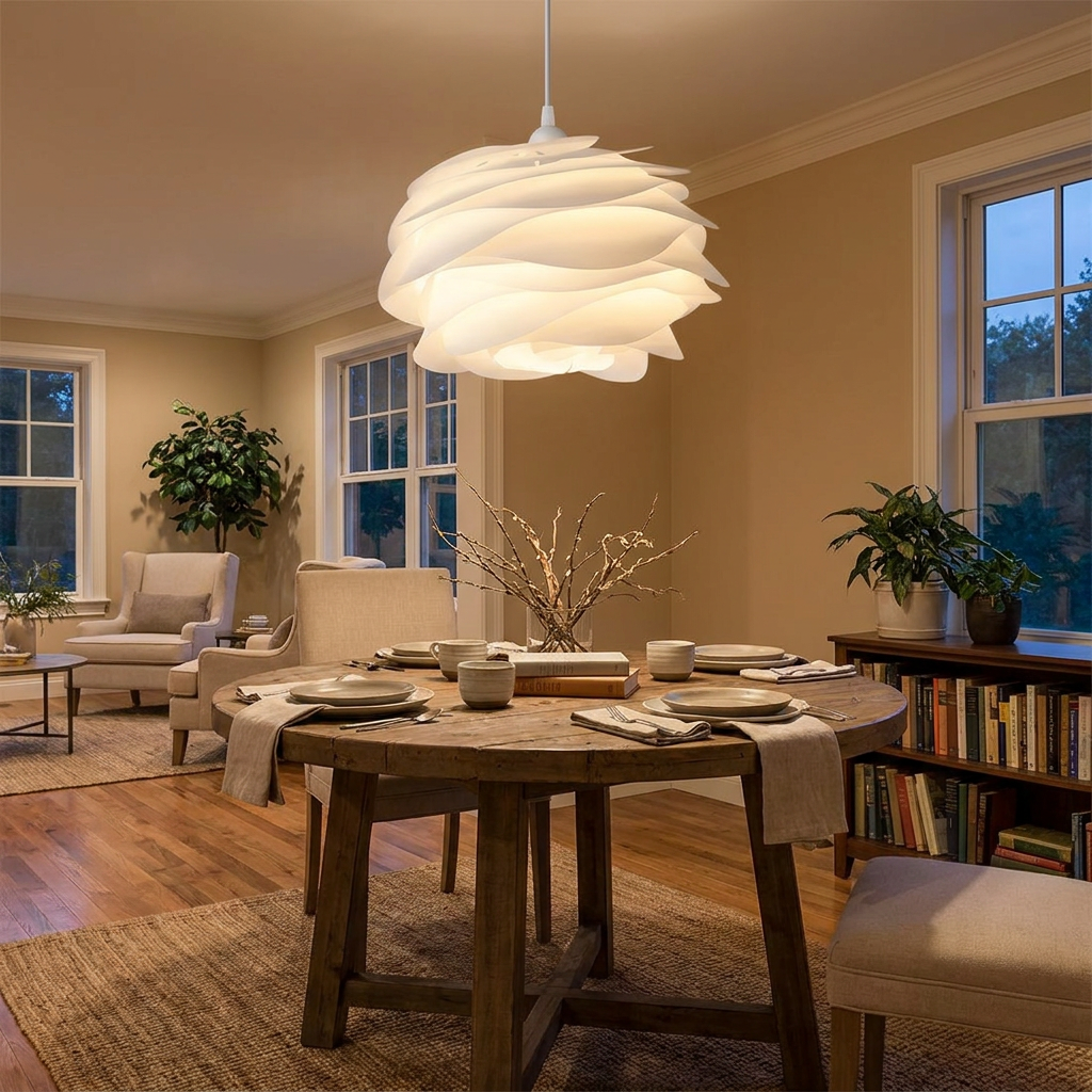 Kana Lotus Bloom Pendant Light - lifestyle living room