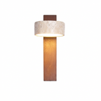 Jora Travertine Wood Wall Light - pure white studio