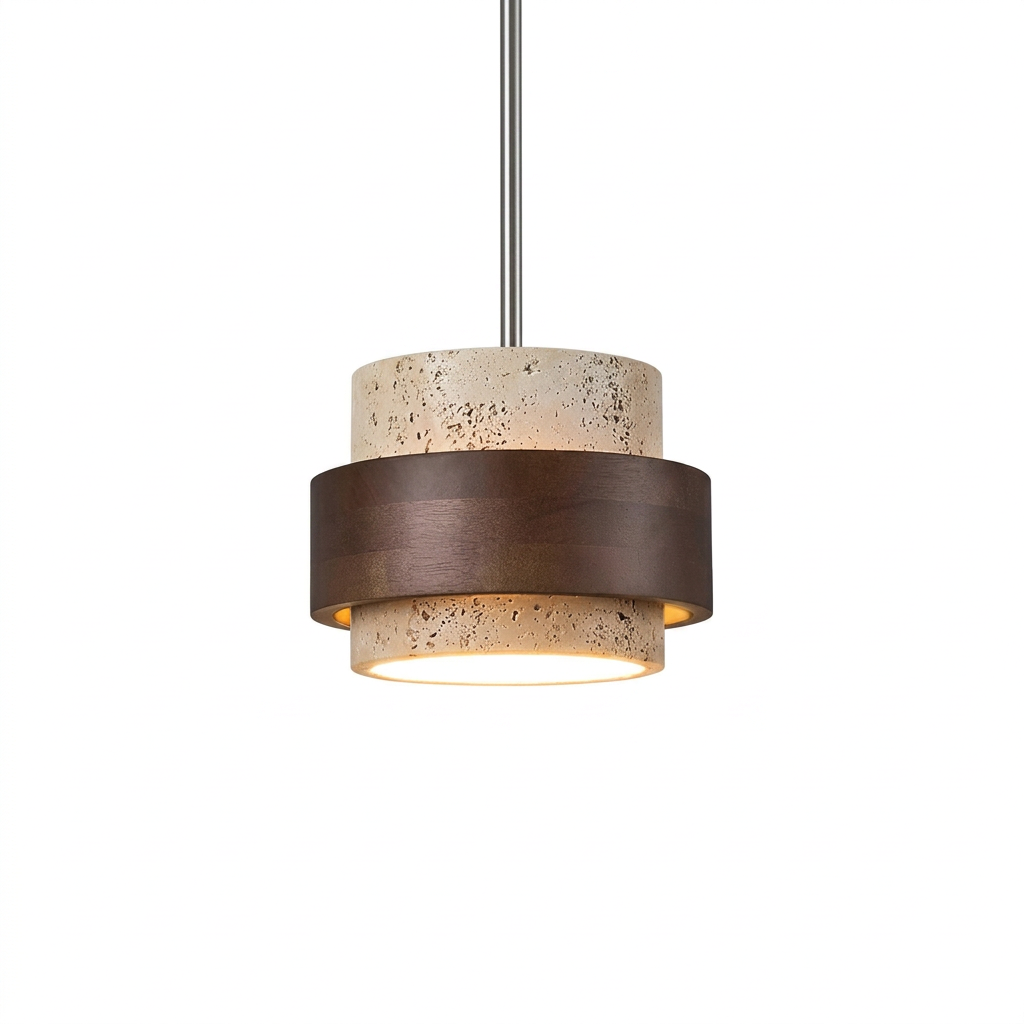 Paro Travertine Pendant Light - pure white studio