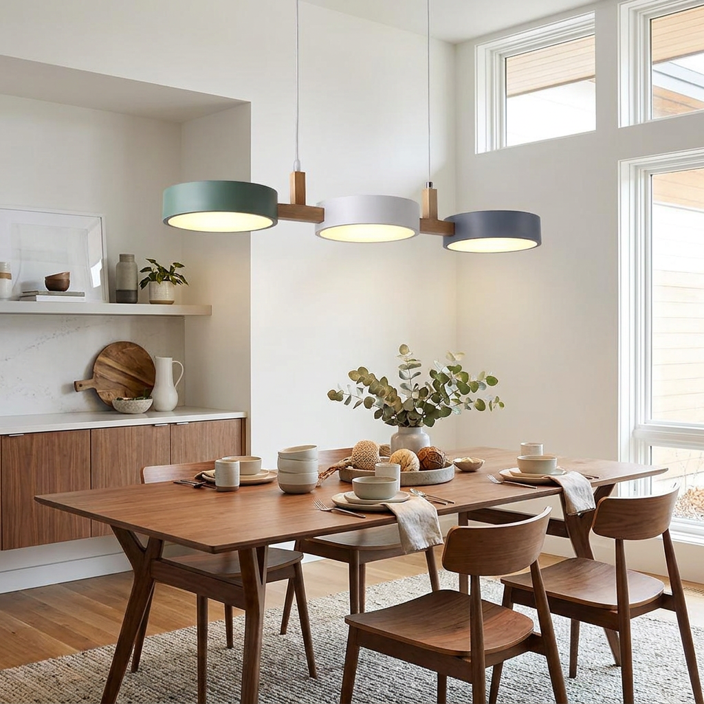 Velo Nordic Pendant Light White-Grey-Green - lifestyle