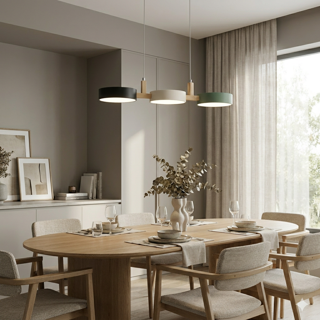 Velo Nordic Pendant Light Black-White-Green - lifestyle