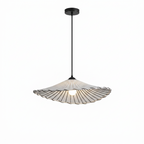 Maru Lotus Leaf Fabric Pendant Ceiling Lamp - pure white studio HQ centered