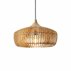 Muro Nordic Wood Pendant Light - pure white studio single centered