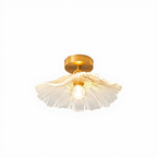 Pala Flower Glass Ceiling Pendant Light pure white flattened