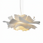 Handcrafted White Lotus Flower Pendant Light Vintage Nordic Acrylic Design