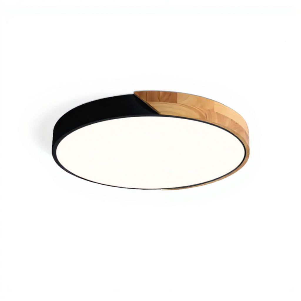 Marlowe Scandinavian Wood Flush Ceiling Light pure white