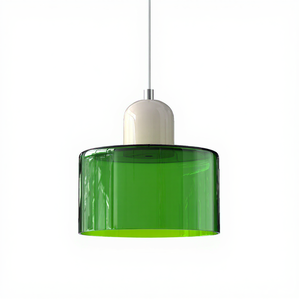 Linnea Bauhaus Glass Pendant Light - pure white background