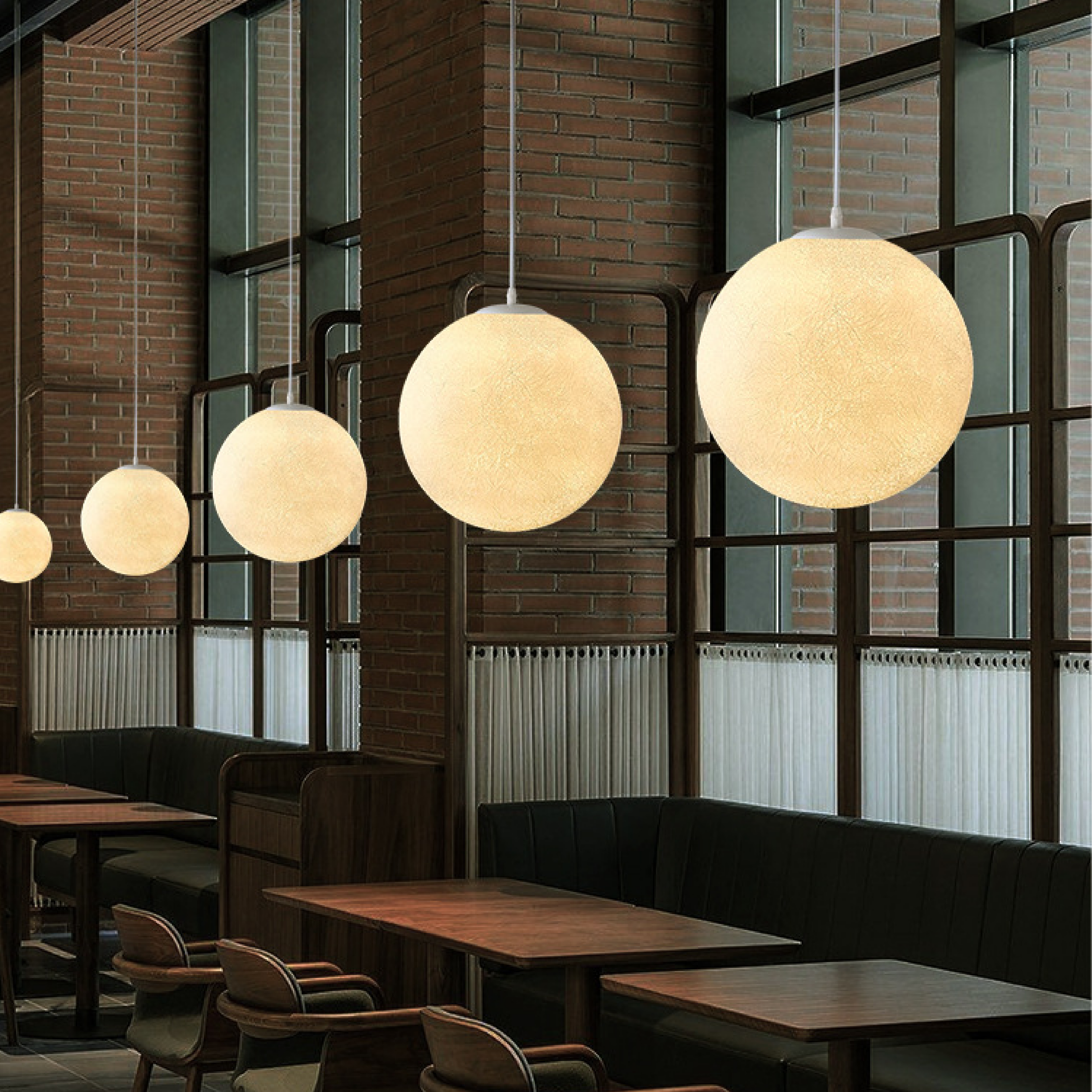 Calder Moon Pendant Light with Resin Shade