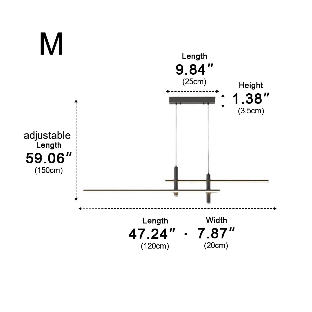Modern Minimalist LED Strip Pendant Light