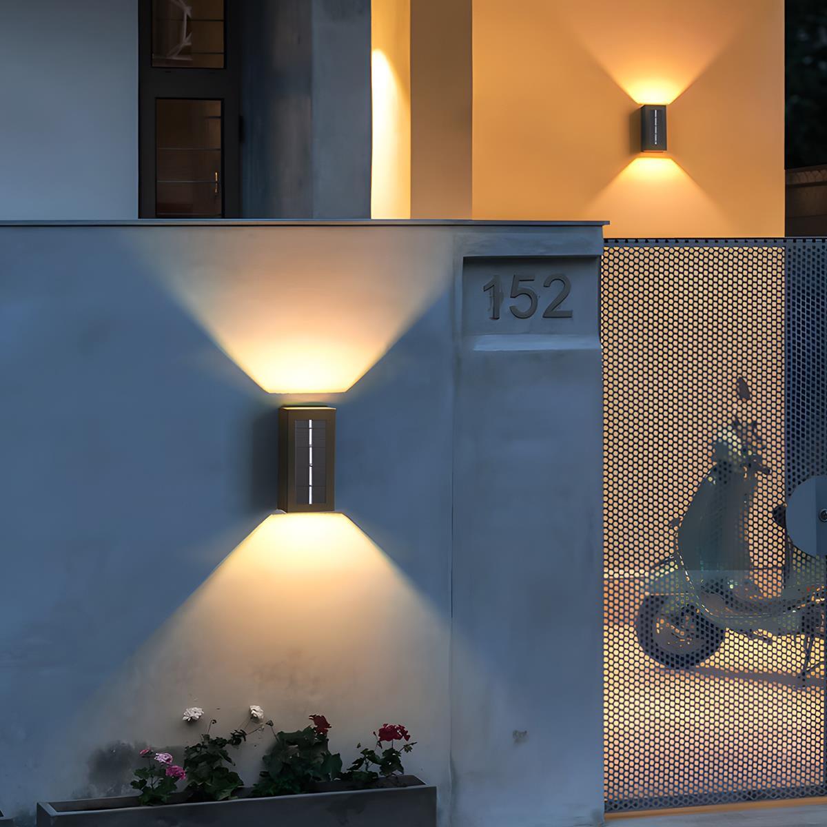 Modern Solar LED Up Down Wall Sconce