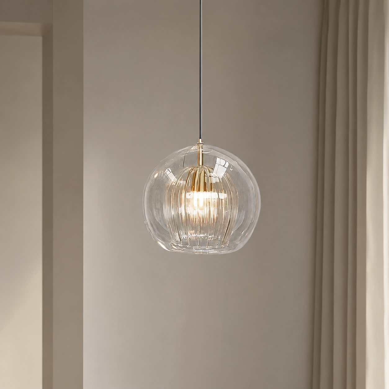 Luna Glass Globe Pendant Light