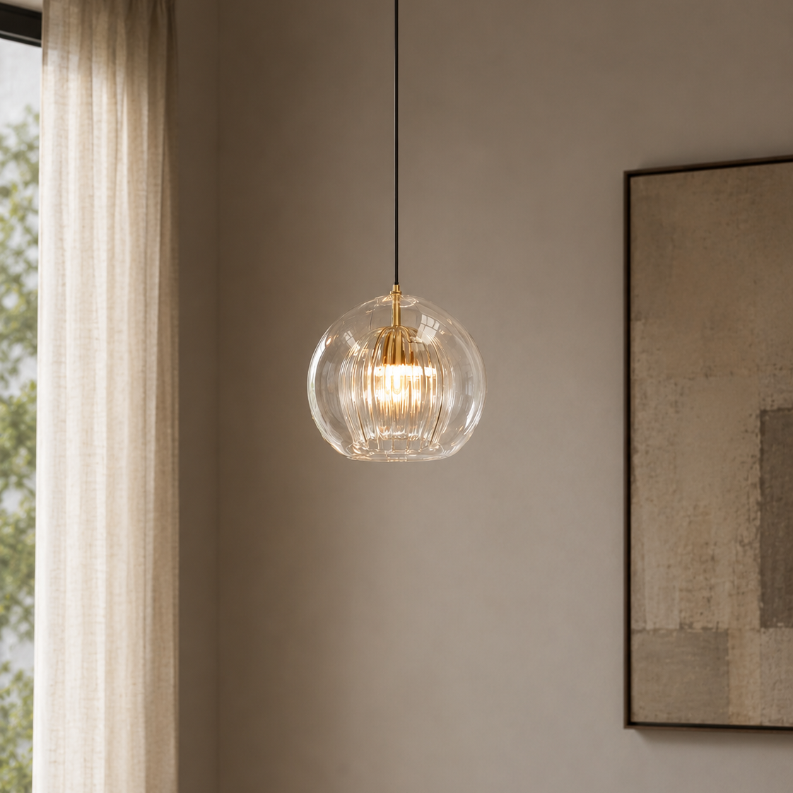 Luna Glass Globe Pendant Light