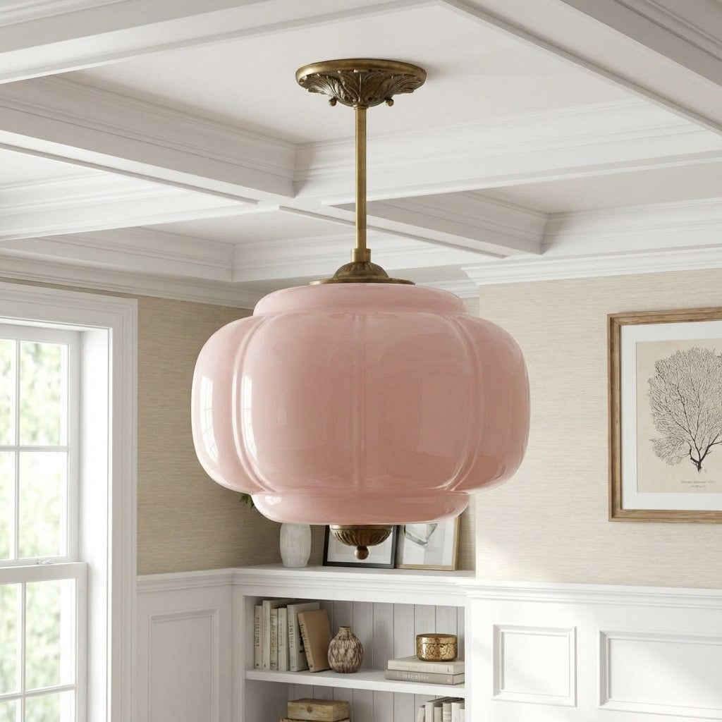Ella Scallop Milk Glass Flush Mount Light