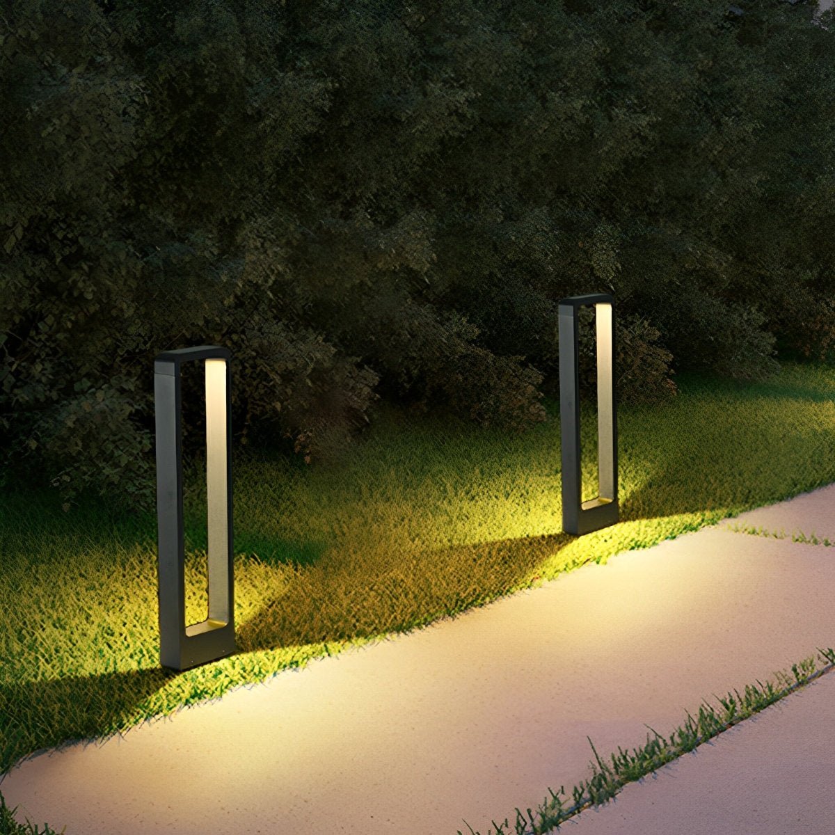 Modern Black LED Bollard Post Lamp